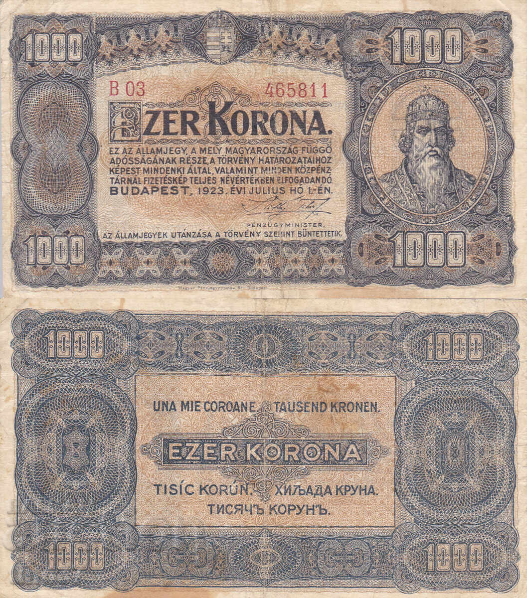 tino37 - UNGARIA - 1000 COROANE - 1923