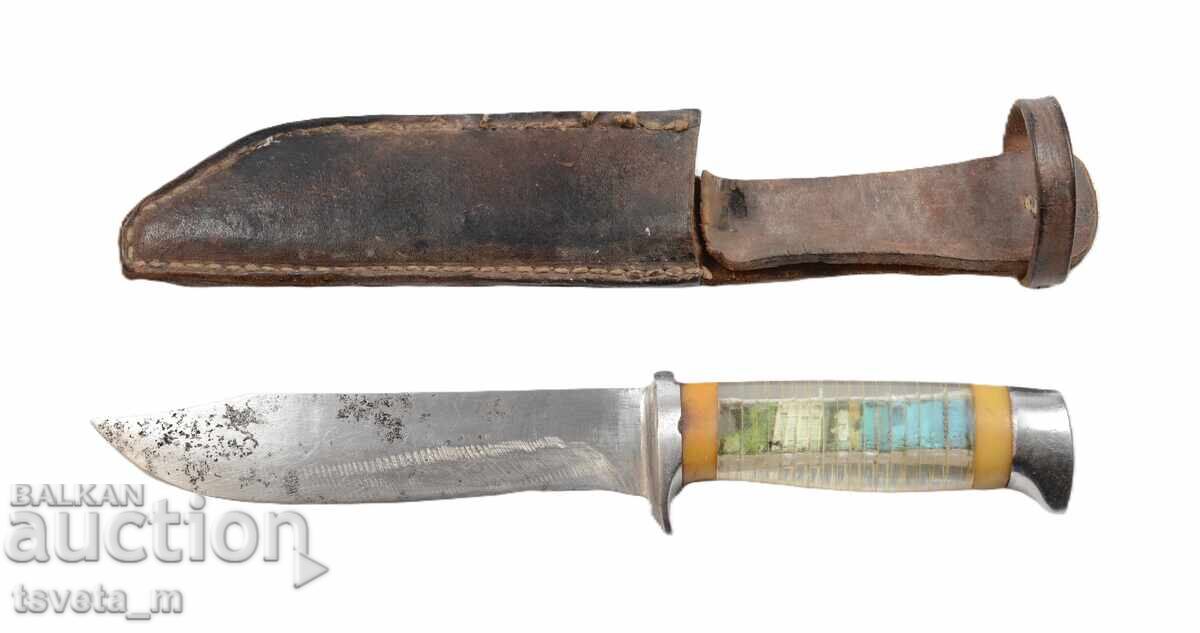 Antique knife with leather handle