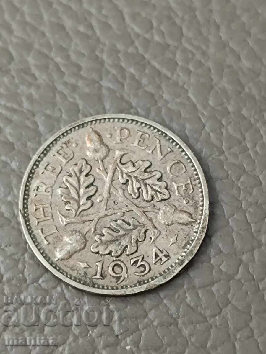 3 Pence 1934 Silver!