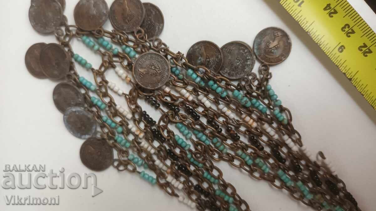 Auction  Lot ethno, necklace, jewelry, adornment, Boho style, stone, bronze, beads