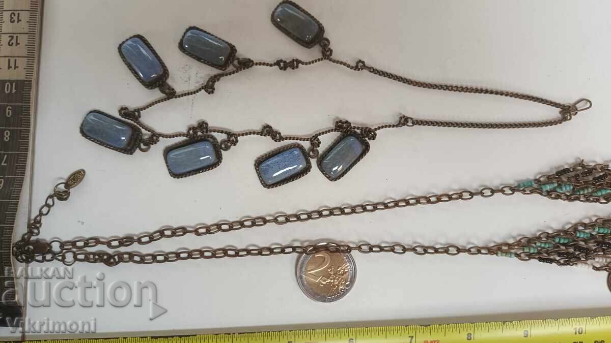 Lot ethno, necklace, jewelry, adornment, Boho style, stone, bronze, beads - 5