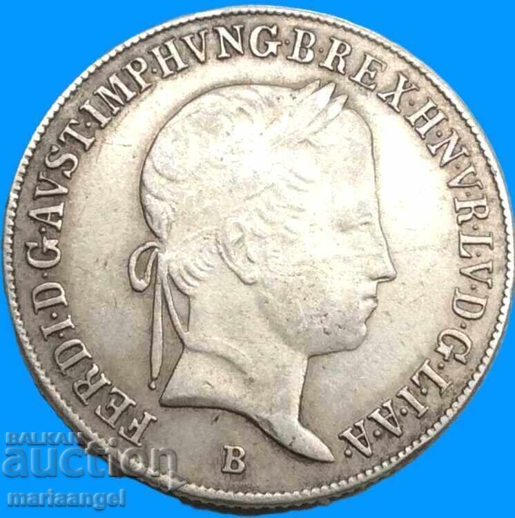 20 кройцера 1848 В - Кремниц Австрия  Мадона Унгарска сребро - 6