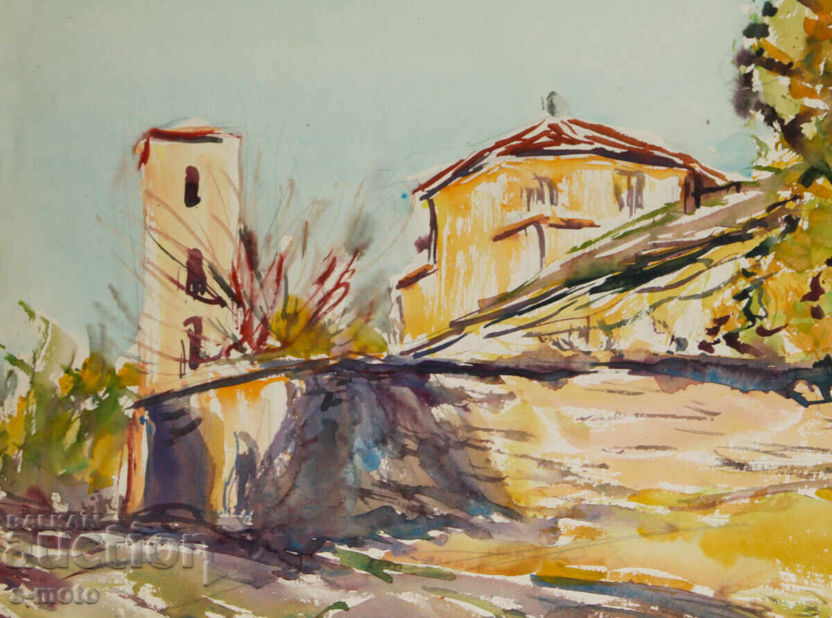 Livrarea Pictură veche acuarelă peisaj