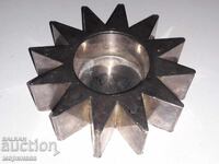 MASSIVE CANDLESTICK. SILVER-PLATED BRASS