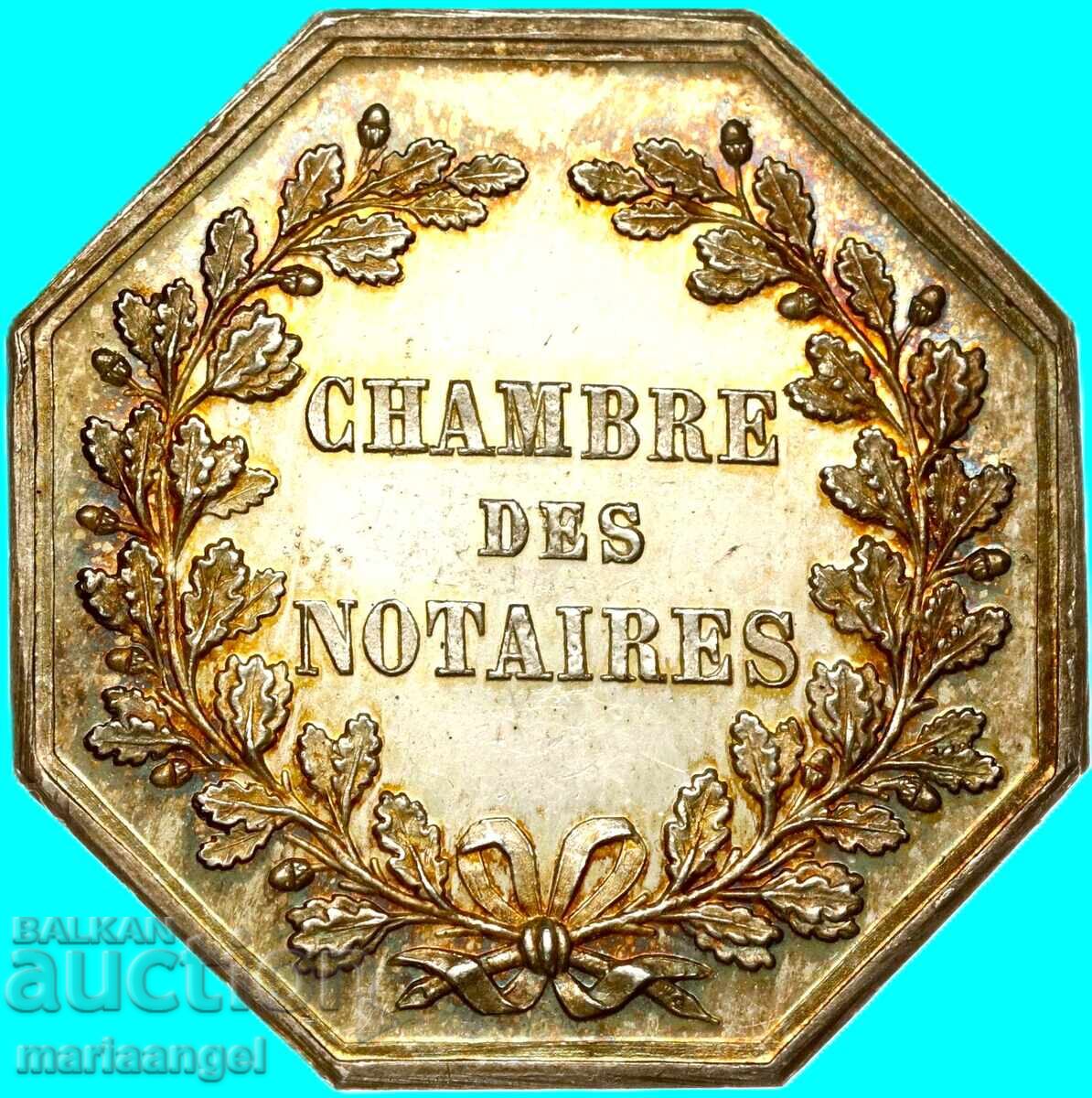 France Notarial Chamber token 16.1g silver - 6