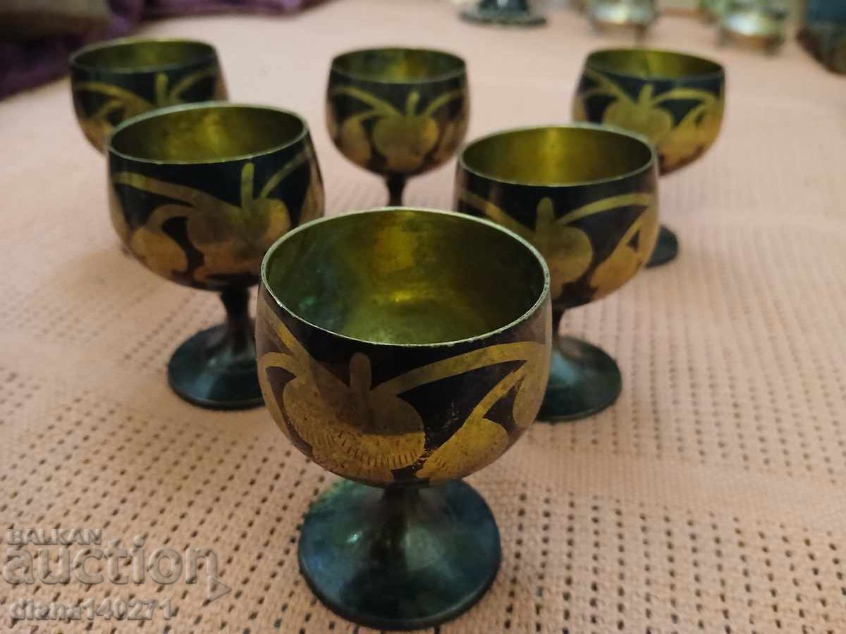 Set of 6 brass cups with price € 6.00 | 11.74 BGN