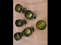 Σερβίτσιο από 6 ορειχάλκινες κούπες