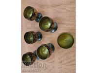 Сервиз от 6 месингови чашки