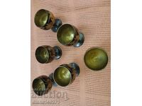 Сервиз от 6 месингови чашки