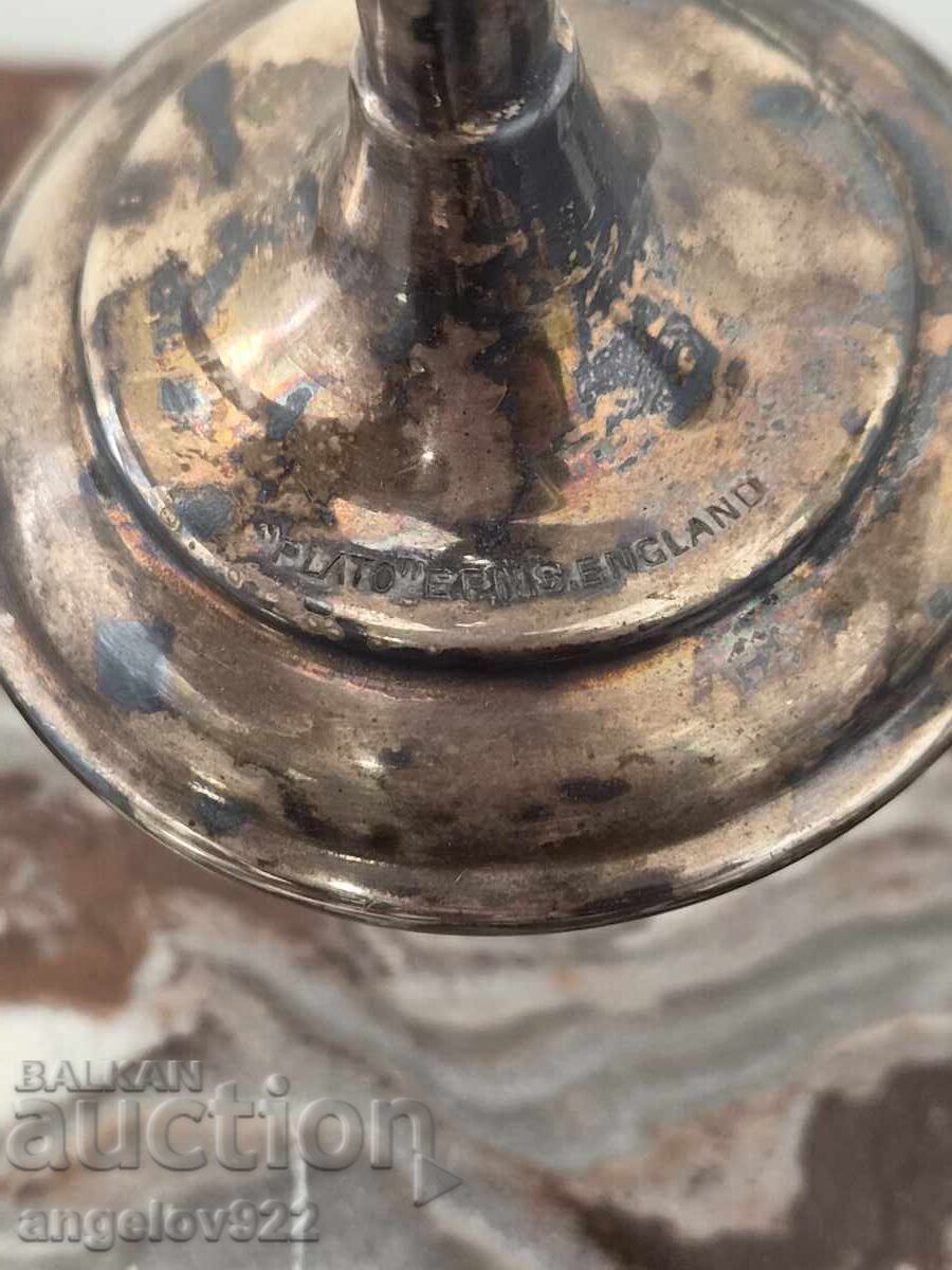 Căni metalice englezești placate cu argint NS - 7