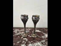 Căni metalice englezești placate cu argint NS