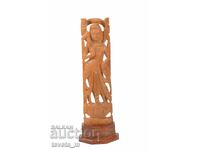 Figurină din lemn lucrată manual, zeitate hindusă Krishna