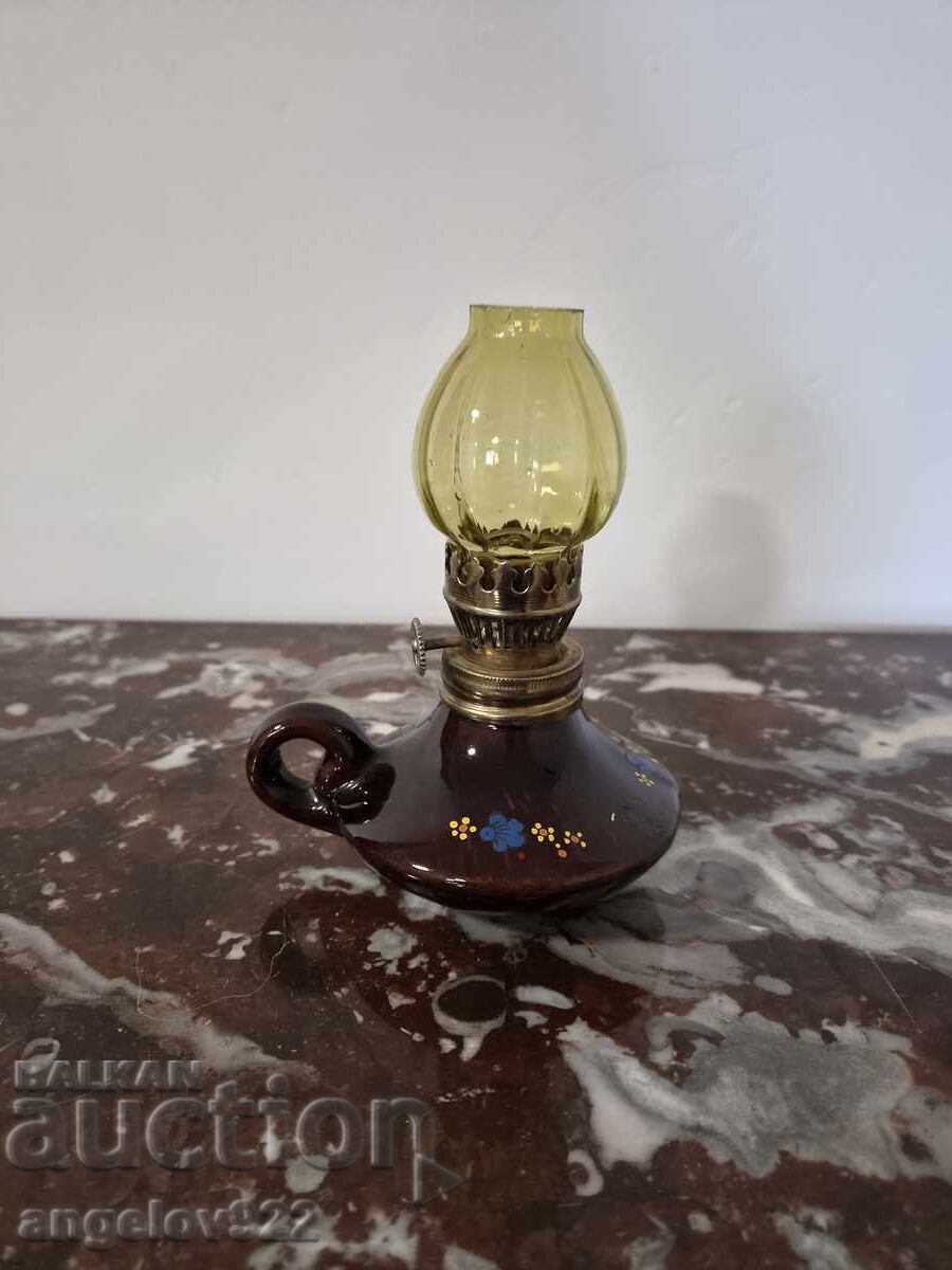 Licitație Veche lampă cu gaz din ceramică!!!