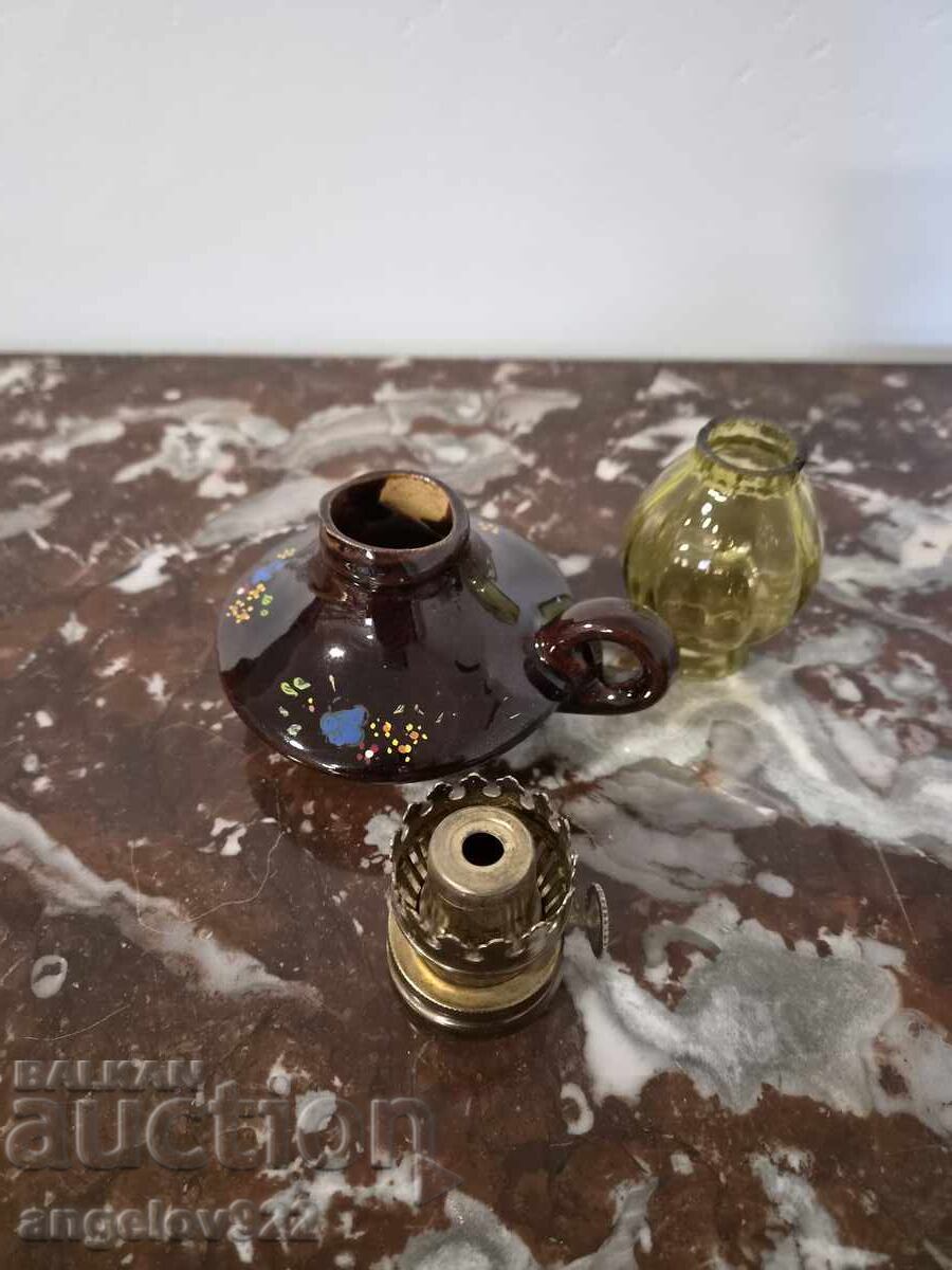 Veche lampă cu gaz din ceramică!!! - 6