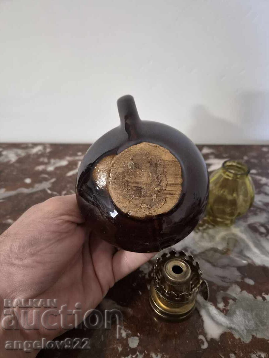 Veche lampă cu gaz din ceramică!!! - 7