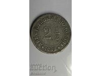 2 şi 1/2 cenţi 1888. Bulgaria