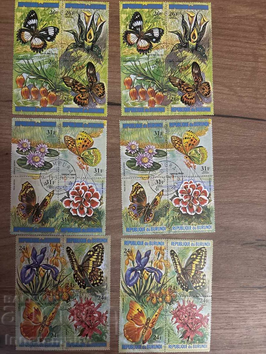 Аукцион Бурунди 1973–1974 – Голяма серия „Пеперуди и цветя“ Аукцион Бурунди 1973–1974 – Голяма серия „Пеперуди и цветя“