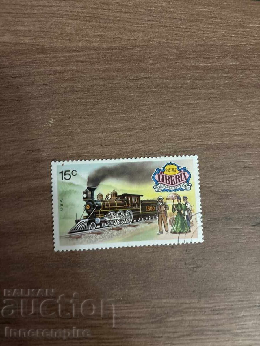 Liberia 1976 – Set complet 6 timbre „Locomotive istorice” - 5 Liberia 1976 – Set complet 6 timbre „Locomotive istorice” - 5