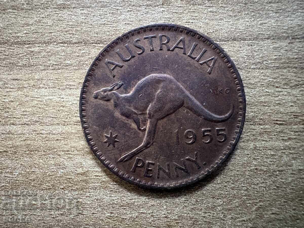 Australia - 1 penny (1955) - punct după PENNY