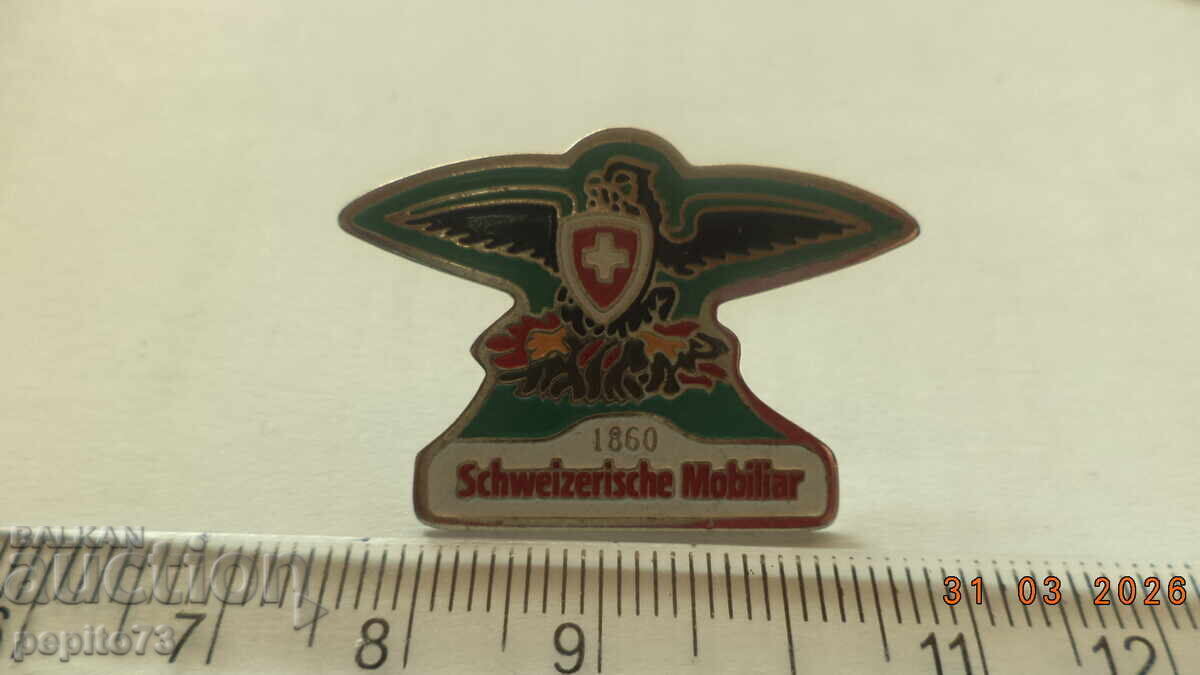Switzerland badge, Schweizerische Mobiliar with price € 2.00 | 3.91 BGN Switzerland badge, Schweizerische Mobiliar with price € 2.00 | 3.91 BGN