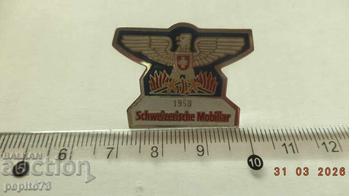 Switzerland badge, Schweizerische Mobiliar with price € 2.00 | 3.91 BGN