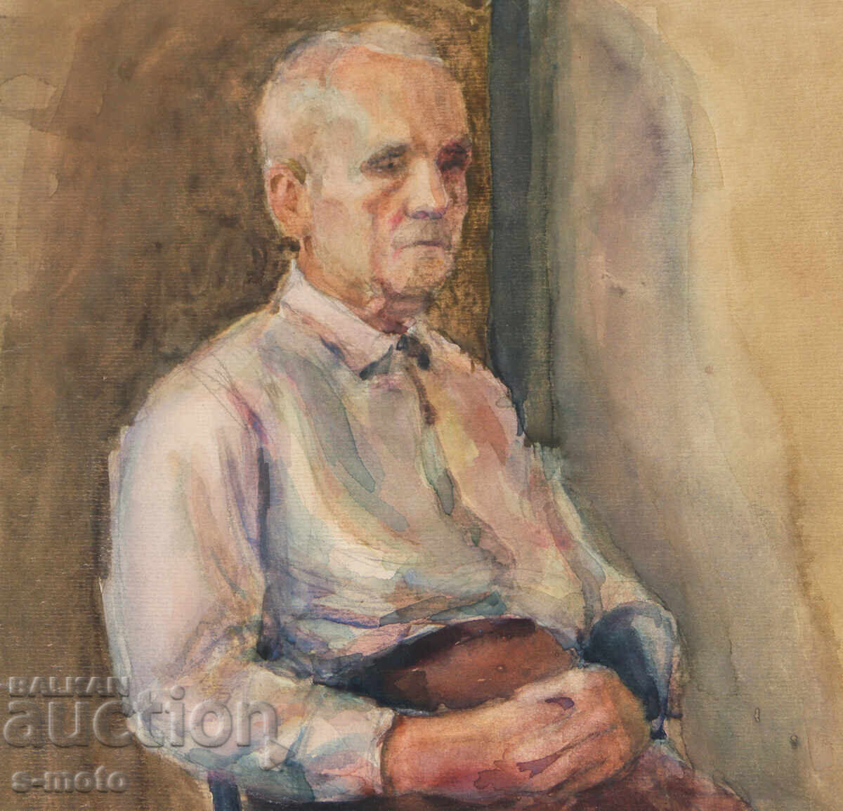 Стара картина акварел портрет - 7 Стара картина акварел портрет - 7