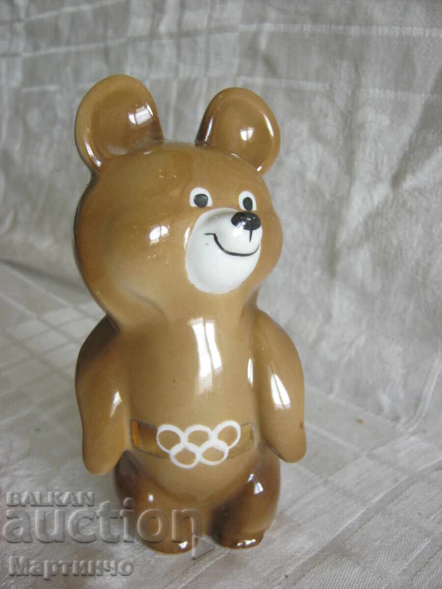 Доставка на Стара Фигурка Порцелан Олимписка Мечка Миша 1980 Доставка на Стара Фигурка Порцелан Олимписка Мечка Миша 1980