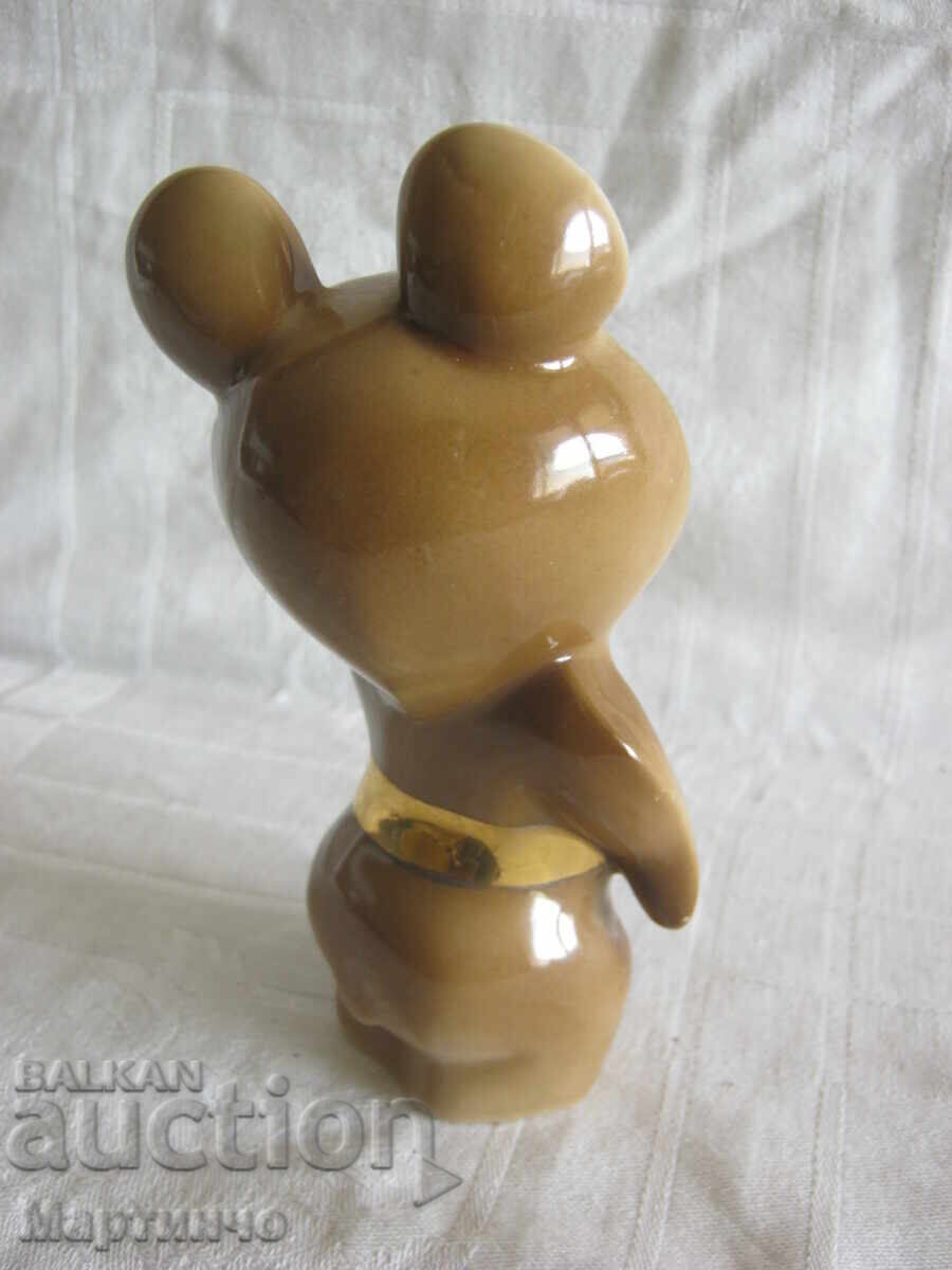 Figurină veche din porțelan Ursuleț olimpic Mișa 1980 - 5