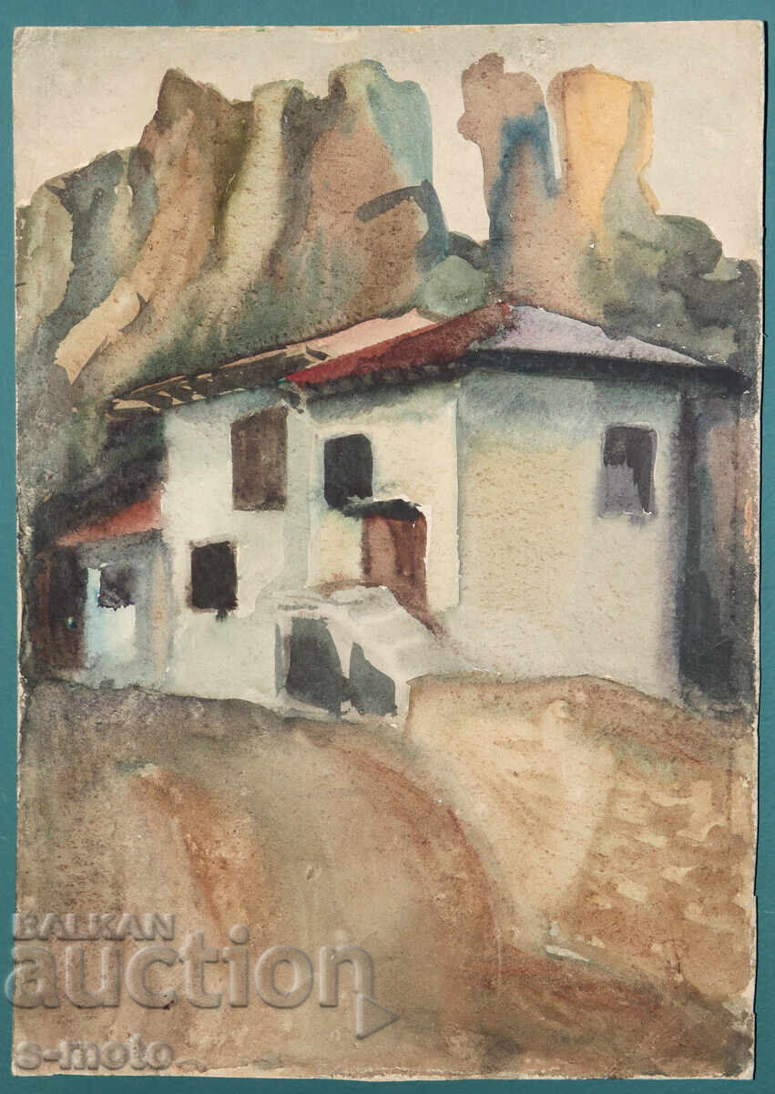 Stara kartina gradski peĭzazh akvarel με τιμή € 90.00 | 176.03 BGN