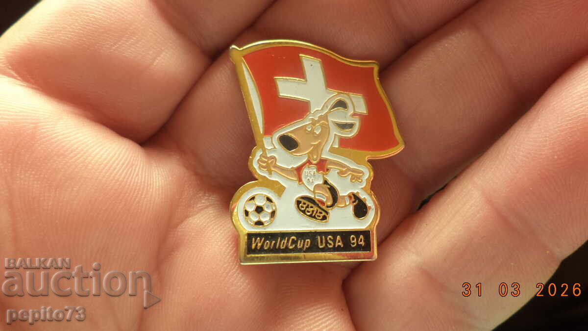 Insignă Coca Cola, 1994 Elveția Campionatul Mondial de Fotbal Insignă Coca Cola, 1994 Elveția Campionatul Mondial de Fotbal
