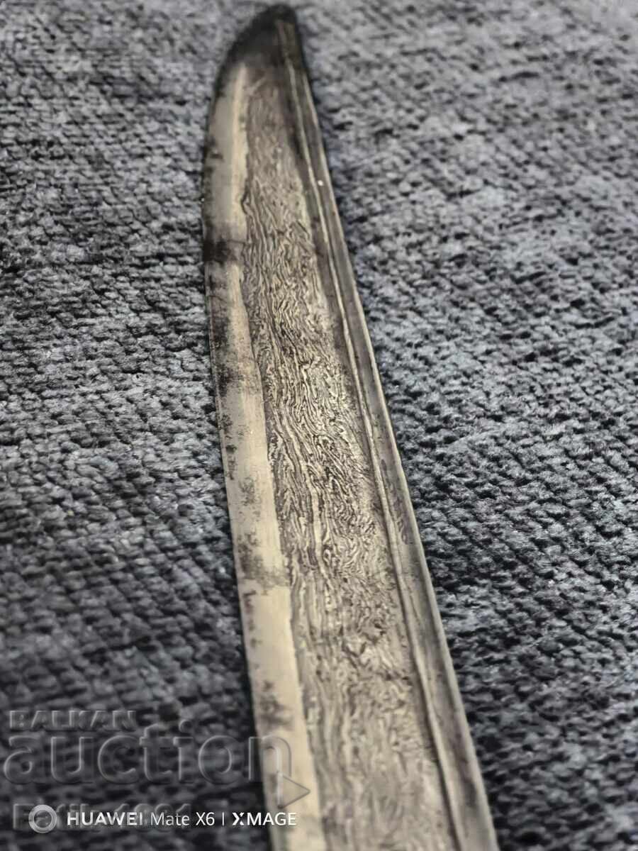 Artefact de muzeu, iatagan de Damasc, corn de rinocer, argint 950 - 12