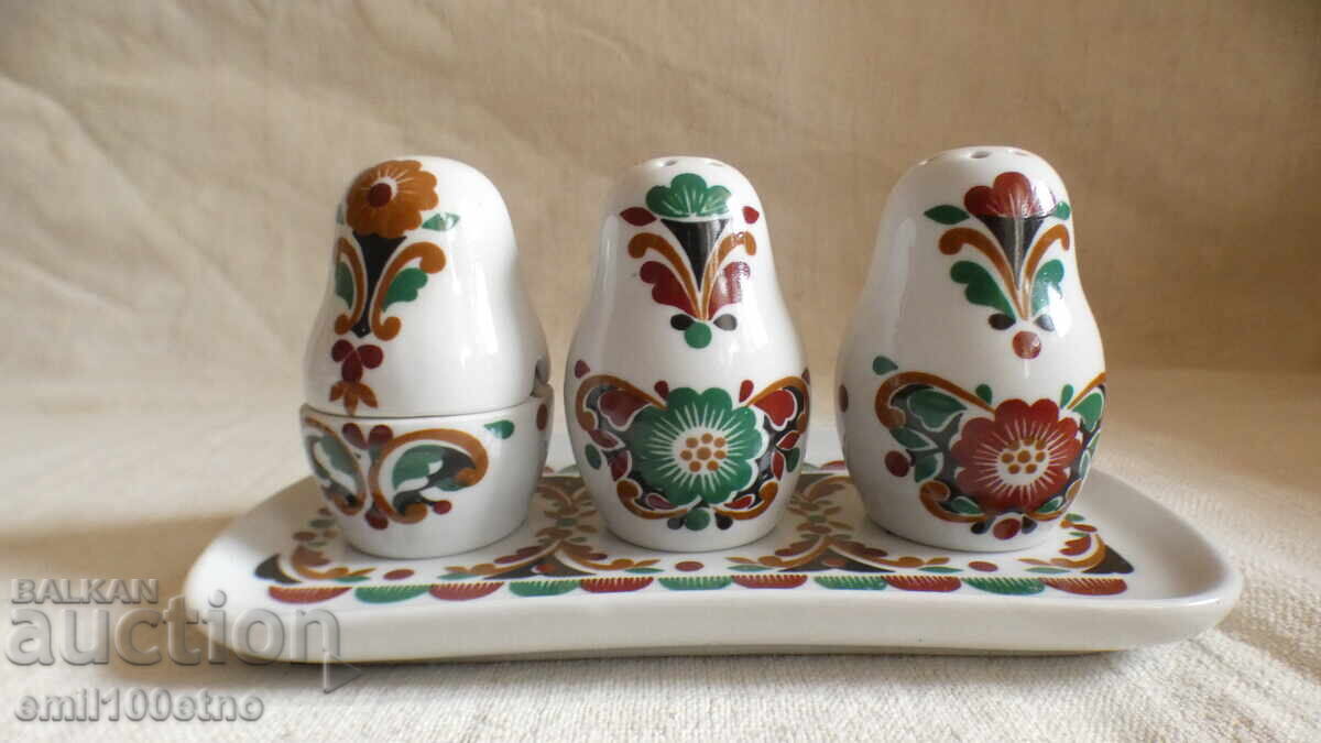 Matryoshka spice set porcelain Verbilki USSR with price € 30.00 | 58.67 BGN