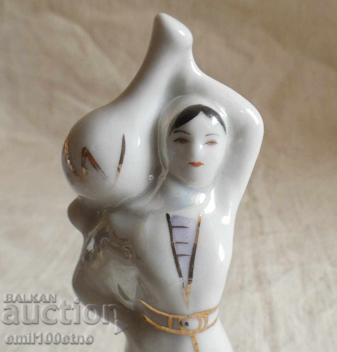Figurine Girl (Highlander) with a pitcher old porcelain USSR - 7 Figurine Girl (Highlander) with a pitcher old porcelain USSR - 7