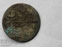 Monedă turcească din argint 1 zolota Mustafa al III-lea 13,9 grame