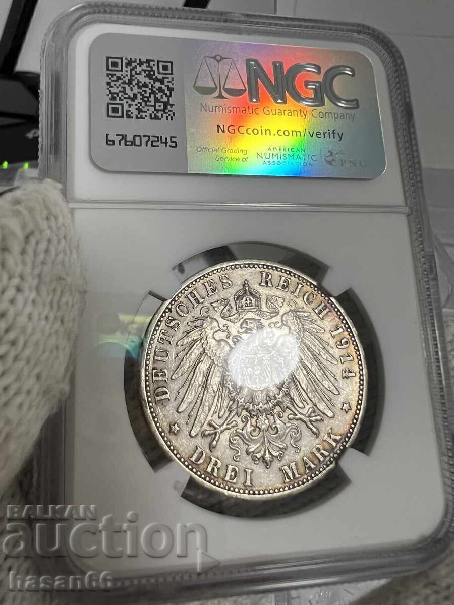 3 marks 1914 Württemberg with price € 95.00 | 185.80 BGN 3 marks 1914 Württemberg with price € 95.00 | 185.80 BGN