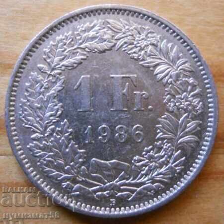 1 franc 1986 - Elveția