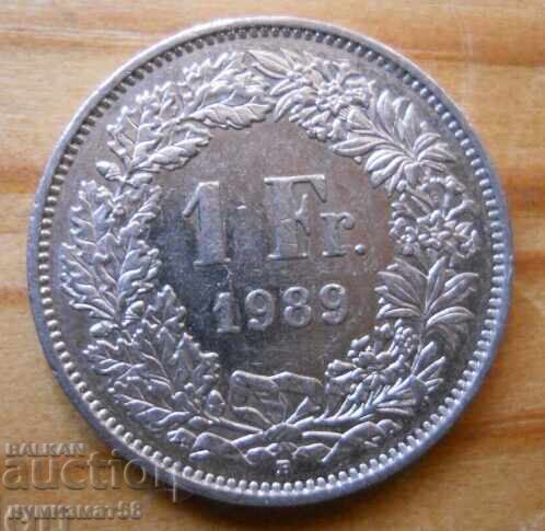 1 franc 1989 - Switzerland 1 franc 1989 - Switzerland