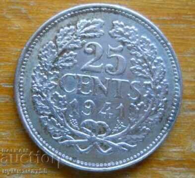 25 cents 1941 - Netherlands (silver)