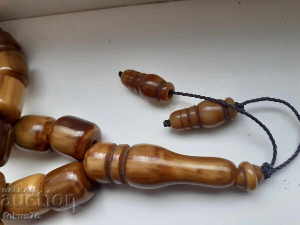 Доставка на Красива стара броеница от каталин бакелит 33 + поп