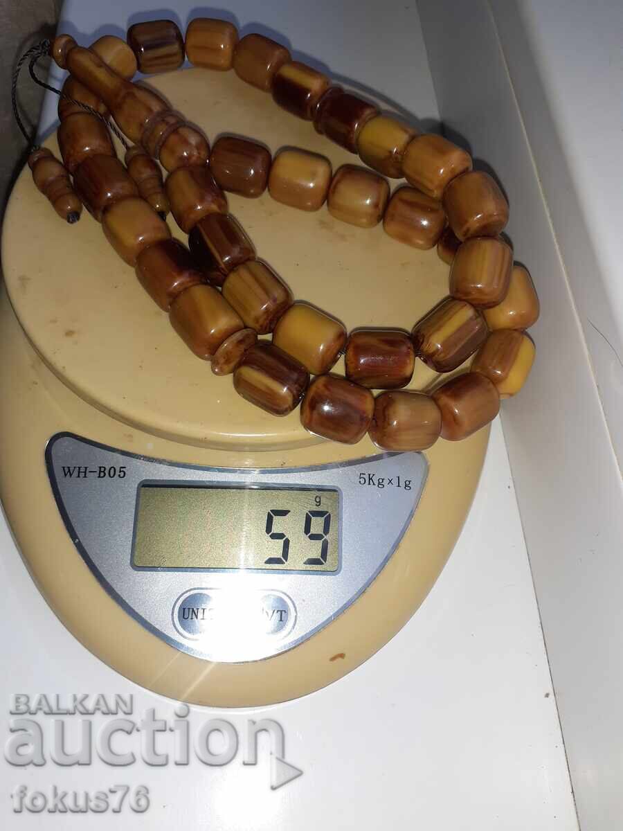 Красива стара броеница от каталин бакелит 33 + поп - 6