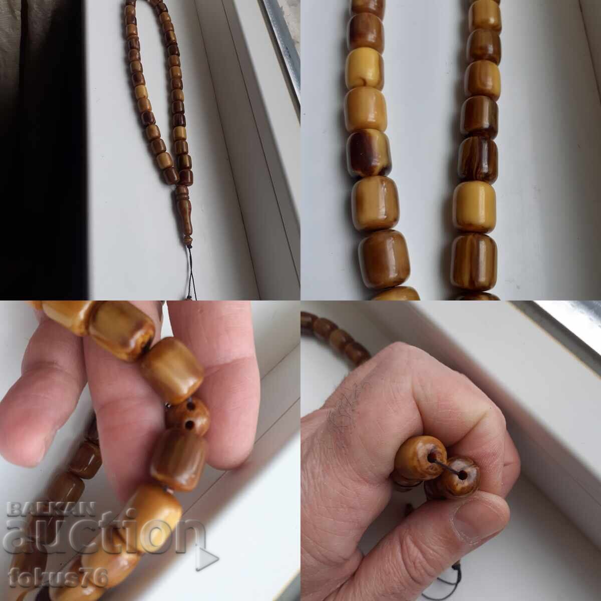 Красива стара броеница от каталин бакелит 33 + поп - 7