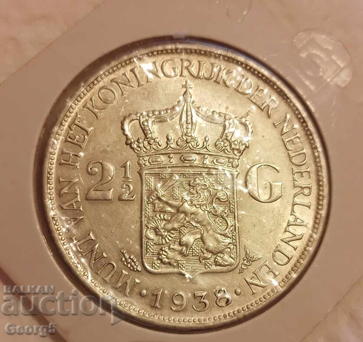 2 1/2 guldeni 1938 - Argint