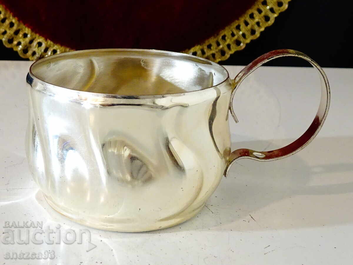 Silver-plated Art Nouveau coffee cup
