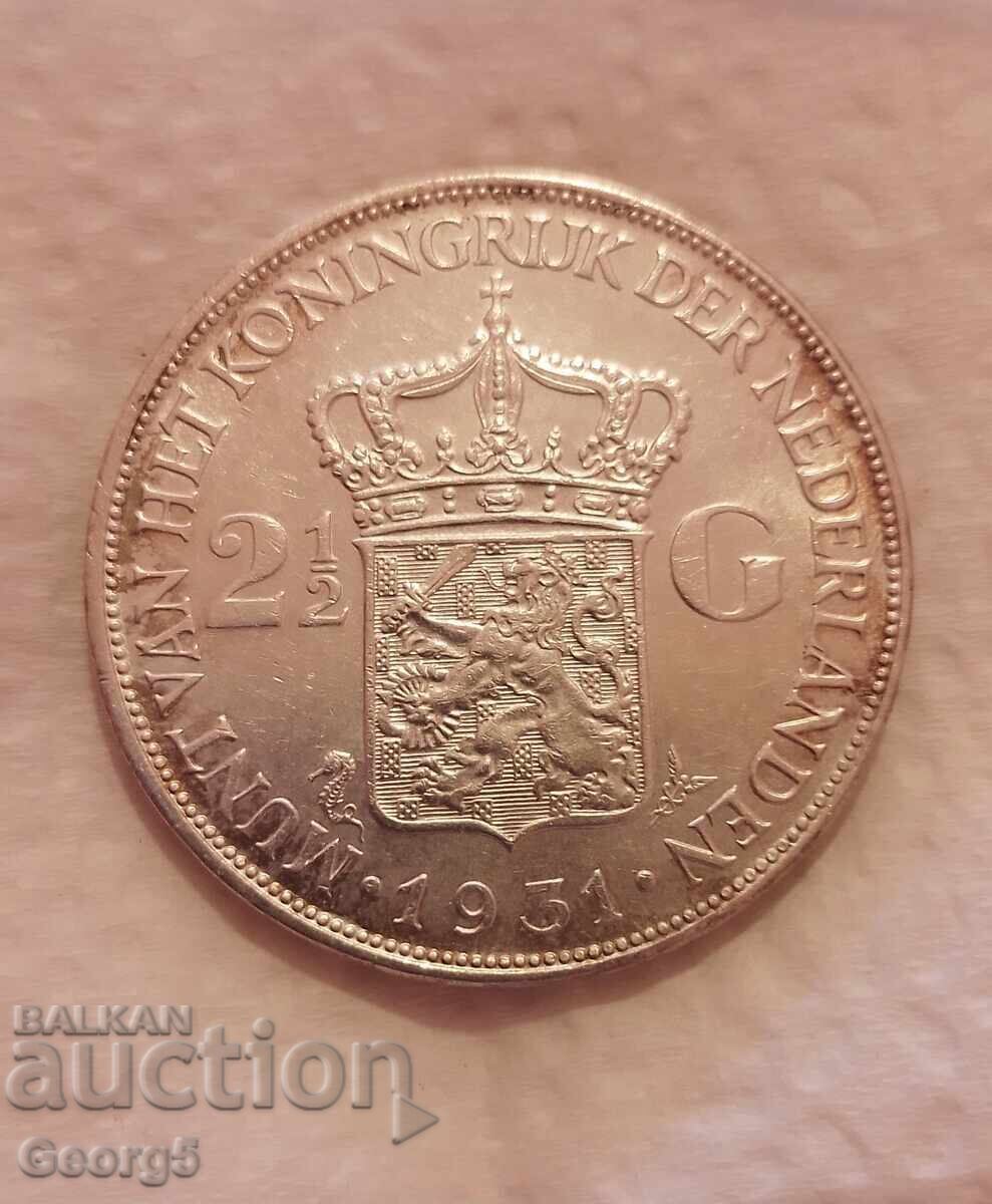 2 1/2 guldeni 1931 - Argint 2 1/2 guldeni 1931 - Argint