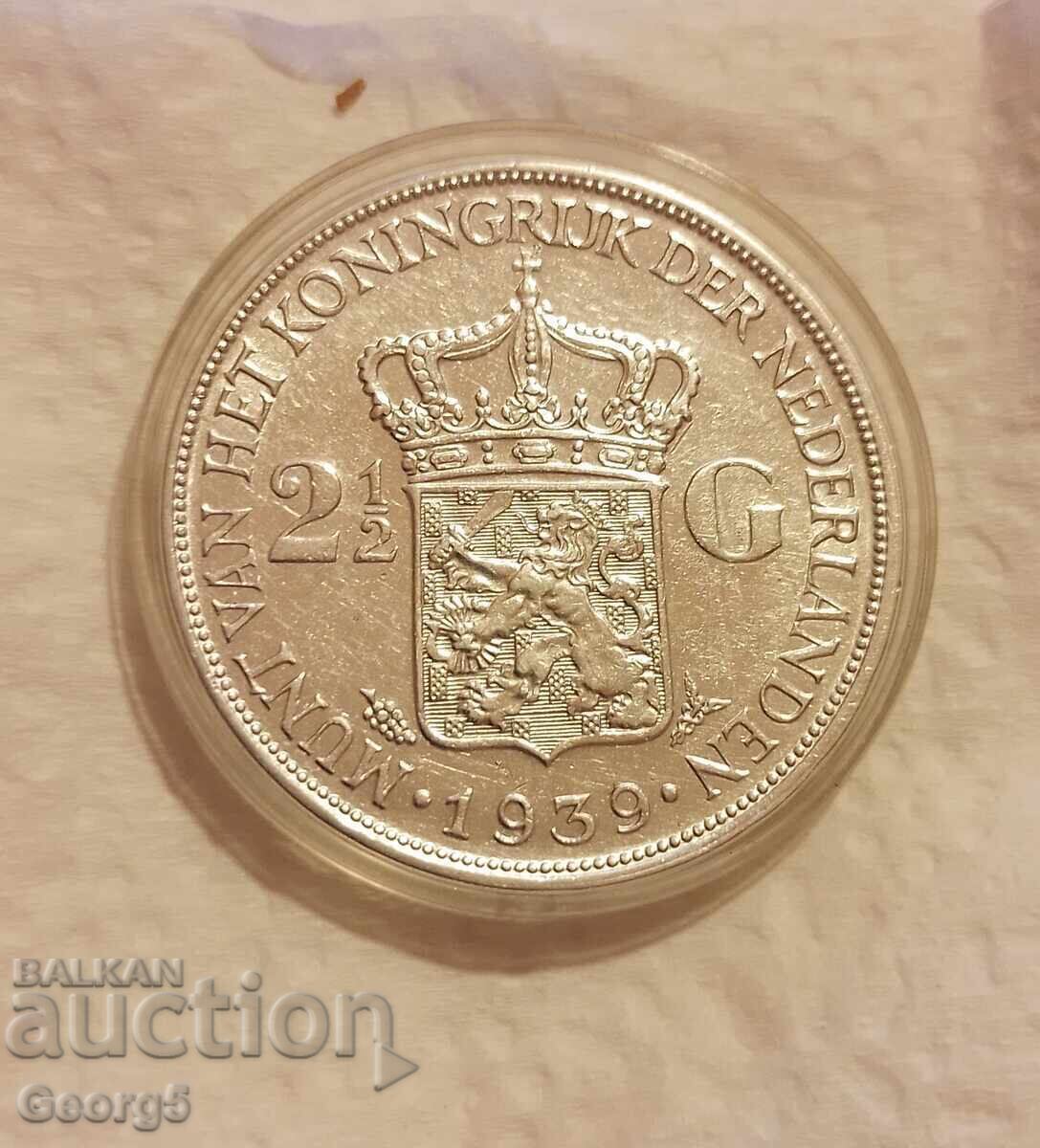 2 1/2 guldeni 1939 - Argint