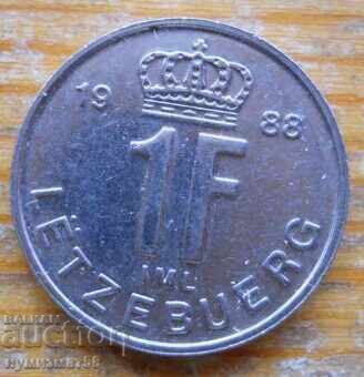 1 franc 1988 - Luxemburg 1 franc 1988 - Luxemburg