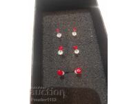 Lot de cercei piercing cu zirconii roșii