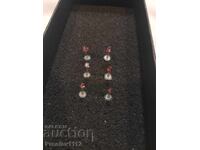 Lot de cercei piercing cu zirconii purpurii