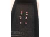 Lot Cercei Piercing cu Zirconii Roz