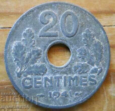 20 сантима 1941 г - Франция (германска окупация) 20 сантима 1941 г - Франция (германска окупация)